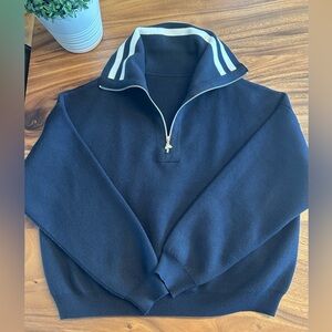 Classic Navy Zip-Up Sweater